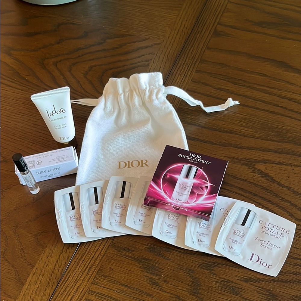 Dior Skincare and Fragrance Collection with drawstring pouch